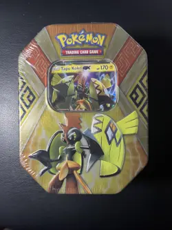 Pokemon Card Tapu Koko GX Island Guardians 2017 Tin Factory Sealed TCG 4 Packs - Image 1