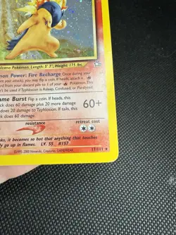 Pokemon Neo Genesis 2000 Typhlosion Holo Rare Card TCG 17/111 (Slight Bend) - Image 5