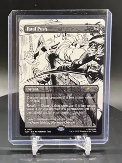 MTG Spider-man Fatal Push (7014) Non-Foil Sketched Chase Card Secret Lair NM/MT - Image 1