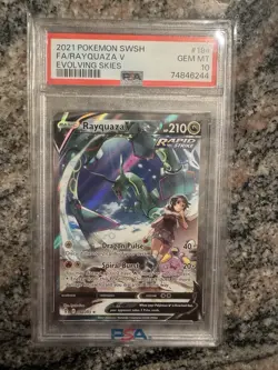 Pokemon Rayquaza V Evolving Skies Full Alt Art #194 PSA 10 Gem Mint - Image 1