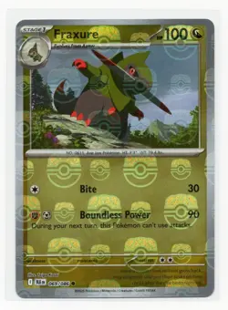 Fraxure Pokemon Black Bolt #069/086 Master Ball Holo Common - Image 1