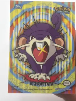 2000 Topps TV Animation Series 2 Rattata #19 9 of 10 Sticker Puzzle Pokemon - Image 1