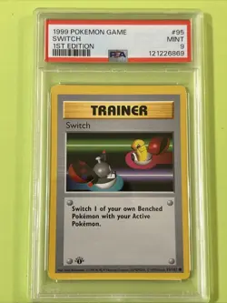 Pokemon Cards: Base Set 1st Edition Common: Switch 95/102 PSA 8 - Image 1
