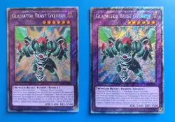 x2 Two Near Mint Yugioh Gladiator Beast Gyzarus RA03-EN198 Platinum Secret Rare - Image 1
