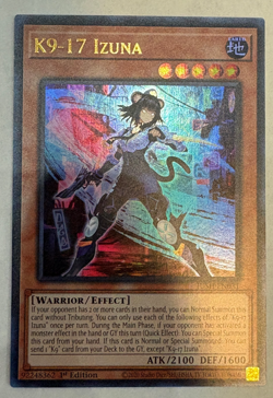 YUGIOH- K9-17 Izuna - JUSH-EN031 - Ultra Rare - 1st Edition - Image 1