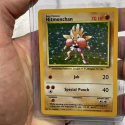 Hitmonchan Rare Holo Foil Pokemon Card Vintage 1999 Base Set 7/102 WOTC LP/NM - Image 1