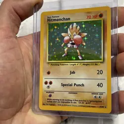 Hitmonchan Rare Holo Foil Pokemon Card Vintage 1999 Base Set 7/102 WOTC LP/NM - Image 2