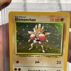 Hitmonchan Rare Holo Foil Pokemon Card Vintage 1999 Base Set 7/102 WOTC LP/NM - Image 3