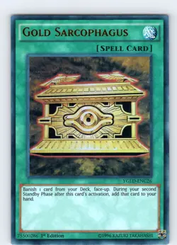 Yu-Gi-Oh TCG Gold Sarcophagus PGLD-ENC26 1st Edition Ultra Rare Card NM - Image 1