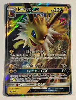 Pokemon TCG - Jolteon GX SM173 SUN & MOON Black Star Promo Holo Card NM - Image 1
