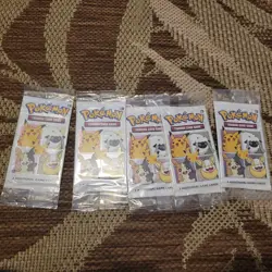 SEALED 25th Anniversary General Mills Pokemon Cereal 3-Card Booster Pack x 5 - Image 1