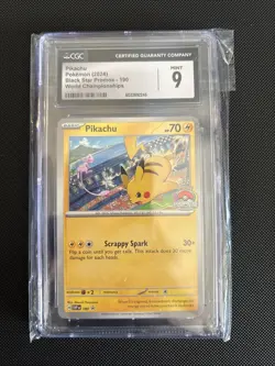 Pokemon Card TCG - Pikachu SVP 190 World Championships Black Star Promo NM - Image 1
