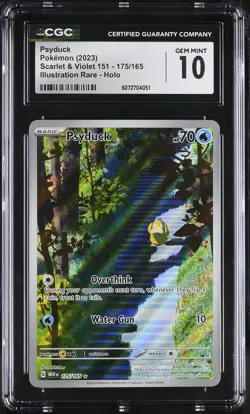 CGC 10 Psyduck 175/165 Illustration Rare Scarlet & Violet 151 Pokemon Card - Image 1