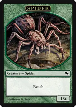 MTG 10 Spider Token, Light Play, English Shadowmoor - Image 1