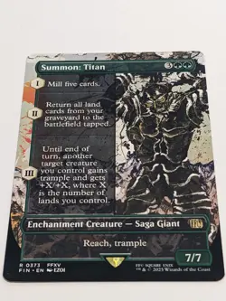 Summon: Titan (Borderless) - Final Fantasy MTG (FIN) Rare 0373 (NM) - Image 1