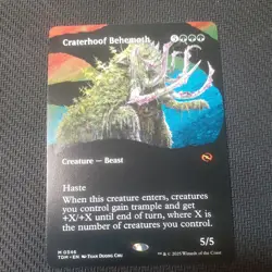 MTG Craterhoof Behemoth (Borderless) [Tarkir: Dragonstorm] Near Mint - Image 1