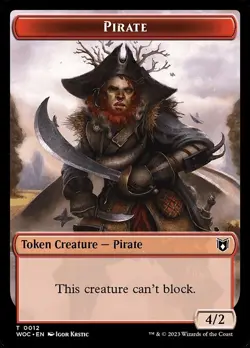 MTG-NM-Commander: Wilds of Eldraine-Pirate Human Double-Sided Token-12/2 - Image 1