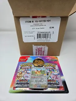 Pokemon Scarlet & Violet Prismatic Evolutions: 2-Booster Blister Case of 24 - Image 1