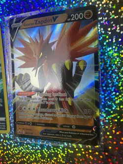 Pokemon TCG Galarian Zapdos: Ultra Rare 080/198 V; Promo SWSH283; Holo 082/203 - Image 3