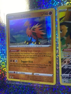 Pokemon TCG Galarian Zapdos: Ultra Rare 080/198 V; Promo SWSH283; Holo 082/203 - Image 5