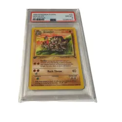 1999 PSA 8 Pokemon Fossil Graveler #37 1st Edition Graded - Image 1