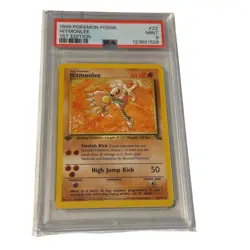 1999 PSA 9 Pokemon Fossil Hitmonlee #22 1st Edition Graded - Image 1