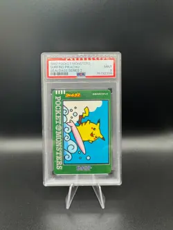 1997 POCKET MONSTERS SEALDASS SER 2 SURFING PIKACHU PSA 9 - Image 1