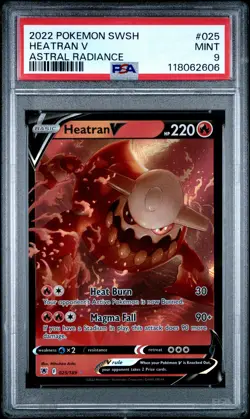 2022 POKEMON SWORD & SHIELD ASTRAL RADIANCE #025 HEATRAN V PSA 9 - Image 1