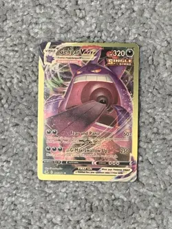 Pokemon Gengar VMax HP320 Fear & Panic #157/264 Gold Foil Fan Art NM! - Image 1