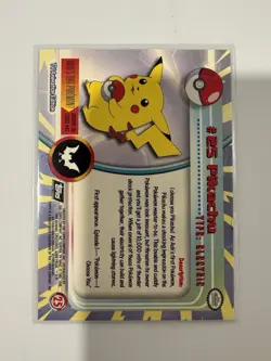 Pokemon Pikachu #25 Holo Topps TV 1999 Black Logo RARE SILVER HOLO - Image 2