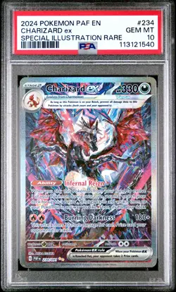 2024 POKEMON PAF EN-PALDEAN FATES SPECIAL ILLUSTRATION RARE CHARIZARD EX PSA 10 - Image 1