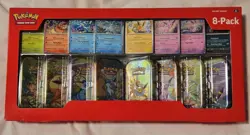Pokemon TCG Prismatic Evolutions Costco Mini Tins 8 Pack w Promos - Image 1