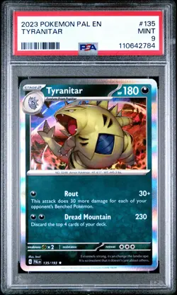 2023 POKEMON PAL EN-PALDEA EVOLVED #135 TYRANITAR PSA 9 - Image 1