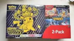 Pokemon Surging Sparks ETB + Booster Bundle Costco 2-pack Sealed - Image 1