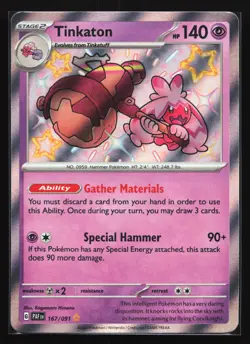 Pokemon Tinkaton 167/091 Paldean Fates Shiny Ultra Rare Holo NM - Image 1