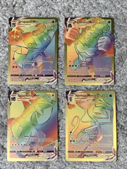 Set of 28 Pokemon Butterfree, Mew, Lapras & More Rainbow Gold Foil Fan Art NM! - Image 3