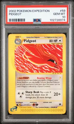 2002 POKEMON EXPEDITION #59 PIDGEOT PSA 10 - Image 1