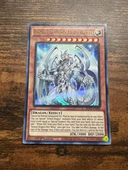 YUGIOH Armed Dragon LV10 White BLVO-EN005 Ultra Rare 1st Edition Nm - Image 1