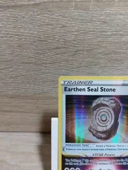 Earthen Seal Stone 154/195 Holo Rare Silver Tempest Pokemon Card - Image 2