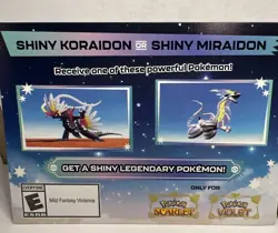 (1) Shiny Koraidon or Miraidon Pokemon Scarlet Violet Code Card - Gamestop - Image 1