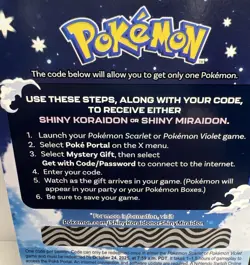 (1) Shiny Koraidon or Miraidon Pokemon Scarlet Violet Code Card - Gamestop - Image 2