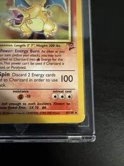 Pokemon 2000 Base Set 2 Charizard Trading Card 4/130 Holo - Image 4