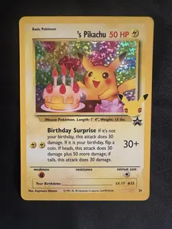 Pokemon BIRTHDAY PIKACHU Celebrations Classic Collection Holo Card - Image 1