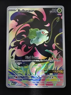 Pokemon Card Bulbasaur 133/132 Mega Evolution Box Topper Stamped Promo - Image 1