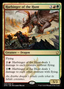 4x MTG Harbinger of the Hunt - Foil, Light Play, English Dragons of Tarkir - Image 1