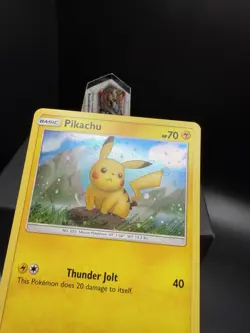 Pokemon TCG Sun & Moon Pikachu SM183 Black Star Promo Cosmos Holo SWIRL NM! - Image 2