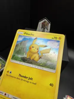 Pokemon TCG Sun & Moon Pikachu SM183 Black Star Promo Cosmos Holo SWIRL NM! - Image 3