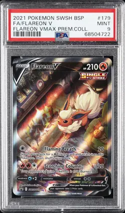2021 POKEMON SWSH BLACK STAR PROMO #179 FULL ART/FLAREON V PSA 9 - Image 1