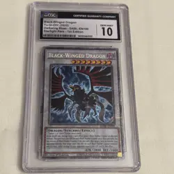 Yugioh! TCG Black-Winged Dragon DABL-EN100 Starlight Rare CGC Gem Mint 10 - Image 1
