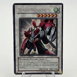 Two Vintage Yugioh Trading Cards 1996 Iron Chain Dragon & Turbo Warrior LE - Image 1